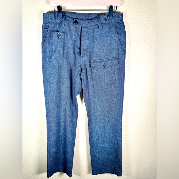 John Varvatos Men’s Gray Herringbone Tweed Cargo Style PantsUS waist 32